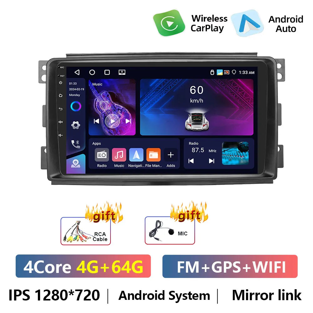 Bezprzewodowe Radio CarPlay – System Android Auto do Mercedes-Benz Smart (2005-2015)